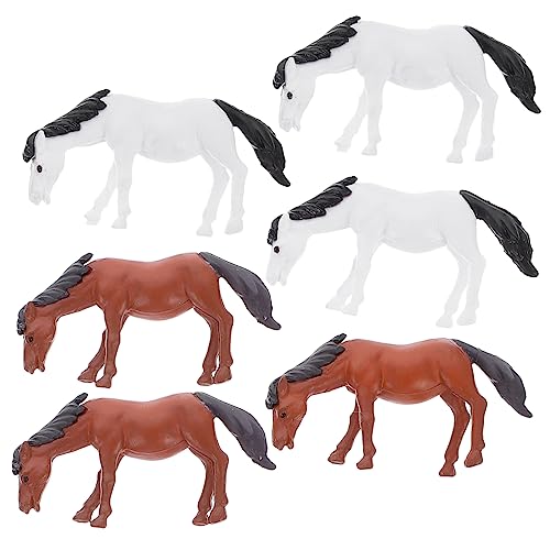 DIYEAH 6St Mikro-Ornamente Zaundekorationen Miniatur Landschaftshandwerksverzierung bürodeko büro Dekoration Geschenkidee Toys Pferdetierverzierung Mini Tierschmuck PVC von DIYEAH