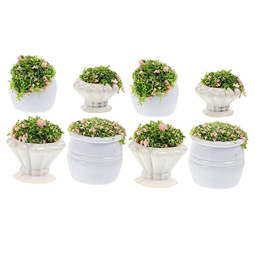 DIYEAH 8 Stück Miniaturisierte Landschaftsdekoration Teiliges mit Künstlichen Pflanzen für DIY Projekte und Puppenhäuser Realistische Blumenbeetmodelle für Lebendige Szenen von DIYEAH