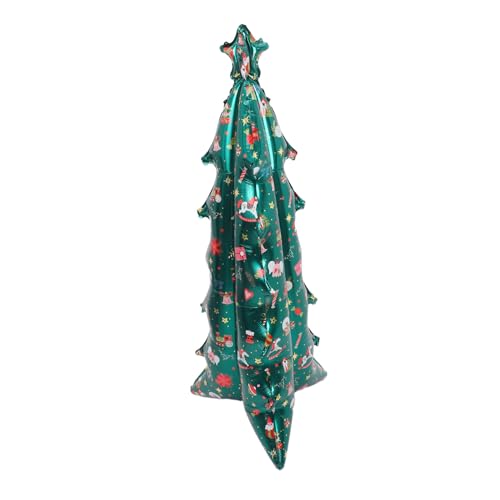DIYEAH Aufblasbare Weihnachtsbaumballons Feiertagsthema Ballon Aufblasbare Ornamente Weihnachtsbaum-folienballon Urlaubsballondekoration Weihnachtsfeierbaumballon Grün Aluminiumfolie von DIYEAH