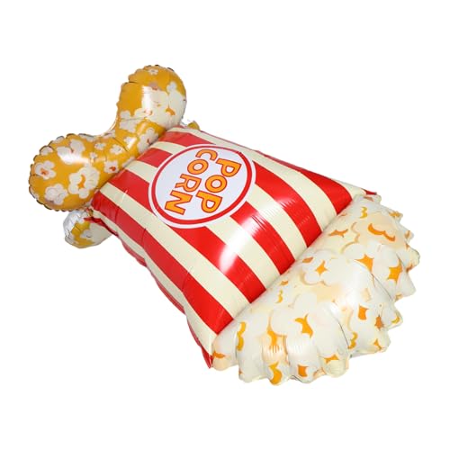 DIYEAH Großer Stehender Aufblasbarer Popcornballon Realistische Kinoabend Dekoration Wiederverwendbar Einfach Aufstellbar für Kindergeburtstag Weihnachtsfeier Halloween Party von DIYEAH