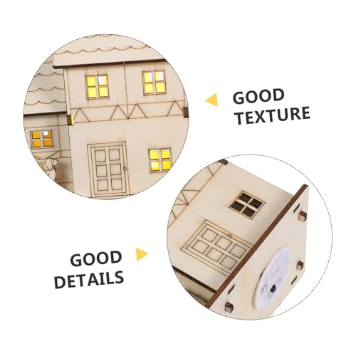 DIYEAH Handgefertigtes Holzhaus Modell Bausatz LED Villa Puzzle Kit aus Langlebigem Holz Detaillierte Konstruktion für Erwachsene und DIY Log Cabin Assembly von DIYEAH