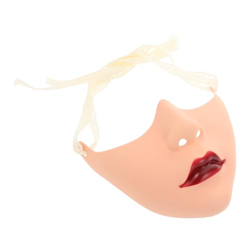 DIYEAH Handgemalte Maske mit Hautfarbener Oberfläche und Roten Lippen für Karneval Cosplay Theater und Maskenbälle DIYEAH Handgemalte Maske mit Hautfarbener Oberfläche und Roten Lippen für Karneval Cosplay Theater und Maskenbälle von DIYEAH