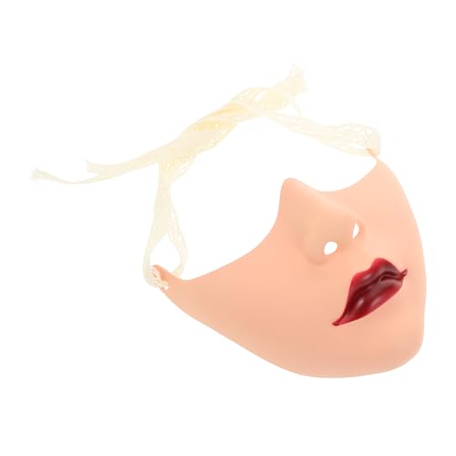 DIYEAH Handgemalte Maskerade Maske mit Roten Lippen für Karneval Halloween und Kostümpartys Stilvolles Accessoire für Vielseitige Anlässe von DIYEAH