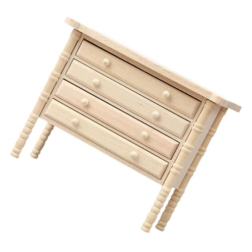 DIYEAH Holz Dollhouse Schrank mit Schubladen Für Puppenhaus Dekoration und Aufbewahrung Unbemaltes Holz für DIY Projekte Einfach Zusammenzubauen von DIYEAH