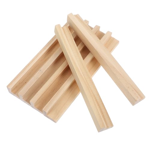 DIYEAH Holz Fliesen Tablett 6 Stücke Englisch Alphabet Basis Multiuse Handwerk Display Rack Brief Fliesen Stehen von DIYEAH