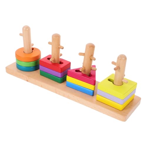 DIYEAH Holz Formen Steckspiel Geometrische Bausteine aus Buchenholz Pädagogisches Lernspielzeug mit Glatten Oberflächen für Kleinkinder Fördert Logisches Hand Koordination und von DIYEAH