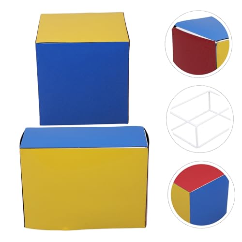 DIYEAH Magnetisches Abnehmbares Geometrisches Modell mit Rechteckigen und Quadratischen Rahmen für Grundschüler Fördert Räumliches Vorstellungsvermögen und Oberflächenberechnung im von DIYEAH