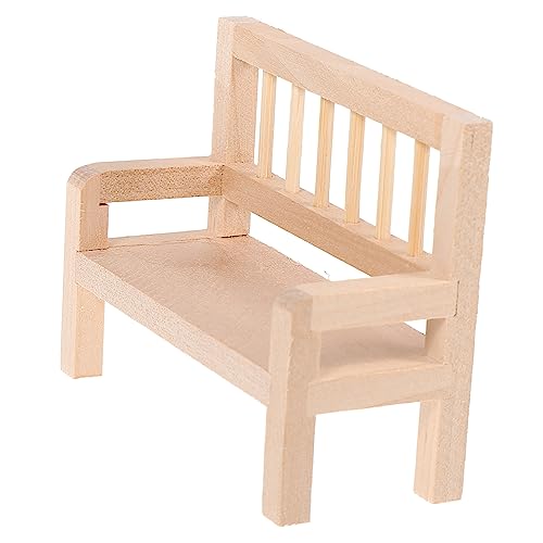 DIYEAH Mini-Aufbewahrungsbank aus Holz wohnaccessoires holzstuhl Zubehör Mini Möbel Miniaturen Puppe Miniaturmöbel Bankverzierung realistische Bankdekoration Mini-Bank-Modell hölzern von DIYEAH