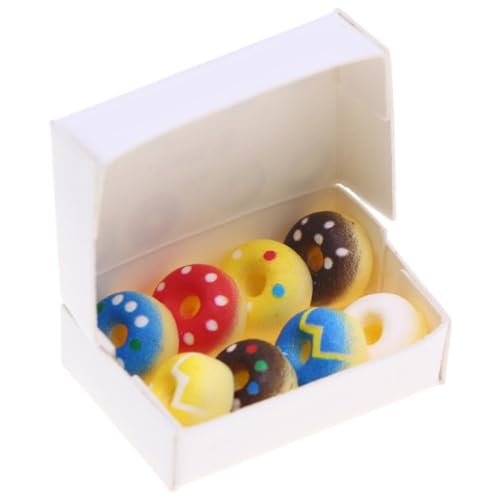 DIYEAH Miniatur-Donuts Für Puppenhaus Realistische Spiel-Essen Mini-Donuts Zum Ausstellen Künstliches Dessertzubehör Flachrückseitige Essen-Modelle Für Junge Mädchen von DIYEAH
