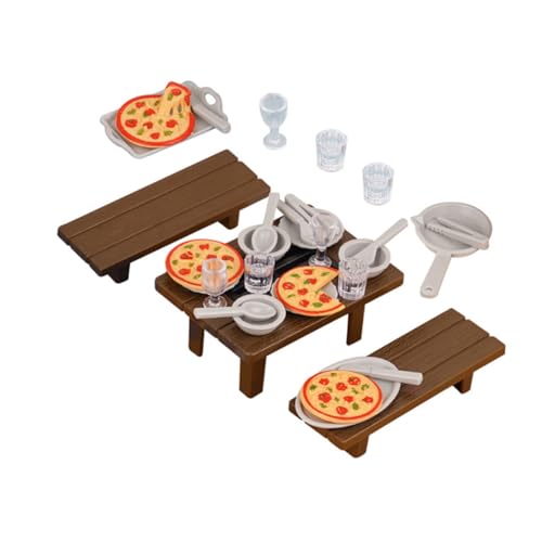 DIYEAH Miniatur Puppenhaus BBQ Set mit Pizza Esstisch und Stühlen Realistisches Küchenzubehör für Kinderküche Spielerisches Kochen und Picknick Kompatibel mit Puppenstubenmöbeln und DIYEAH Miniatur Puppenhaus BBQ Set mit Pizza Esstisch und Stühlen Realistisches Küchenzubehör für Kinderküche Spielerisches Kochen und Picknick Kompatibel mit Puppenstubenmöbeln und von DIYEAH