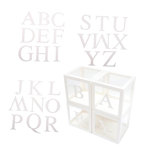 DIYEAH Papierbox mit Transparentem Fenster Ballonbox mit Buchstaben Einfache Dekorative Box für Babyparty Geburtstag Party Dekoration Vielseitig Kombinierbar Diy Partydekoration von DIYEAH