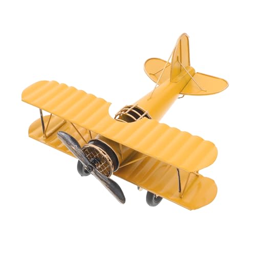 DIYEAH Retro Flugzeug Modell aus Metall Vintage Deko Ornament Kleines Robustes Flugzeug Handgefertigt Langlebiges Retro Flugzeugmodell für Tisch Büro und Gelb DIYEAH Retro Flugzeug Modell aus Metall Vintage Deko Ornament Kleines Robustes Flugzeug Handgefertigt Langlebiges Retro Flugzeugmodell für Tisch Büro und Gelb von DIYEAH