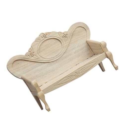 DIYEAH Retro Maßstab Holz Sofastuhl für Puppenhaus und Langlebig für Kreative Spielumgebungen Dekoration im Wohnzimmer von DIYEAH