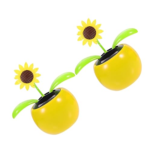 Solar-Automatik-Schaukelauto-Ornamente (Sonnenblume) solarbetriebene Sonnenblume Solarbetriebene Dekoration schreibtischdeko Schreibtisch Dekoration schwingen Armaturenbrett Blumen von DIYEAH