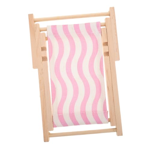 DIYEAH Strandkorb Miniatur Handyhalter Holz Faltbarer Handyständer Holz Handyständer Strandstuhl Handyhalter Puppenhaus Faltbarer Strandkorb Schreibtischzubehör lustig hölzern Rosa von DIYEAH