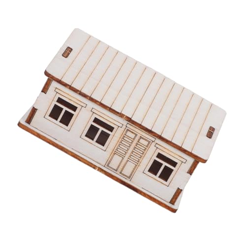 DIYEAH Unfertiges DIY Miniatur Holzhaus Kleine Holzblockhütte zum Bemalen Originelles Bastelprojekt für Individuelle Weihnachtsdekoration Vielseitiges Modellhaus für Wohn Tischdeko von DIYEAH