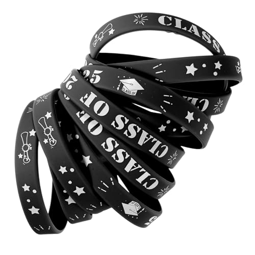 DIYEAH Wiederverwendbare Armbänder Für Den Abschluss 25 Stück Klasse Von 2025 Silikonarmbänder Für Partydekorationen von DIYEAH