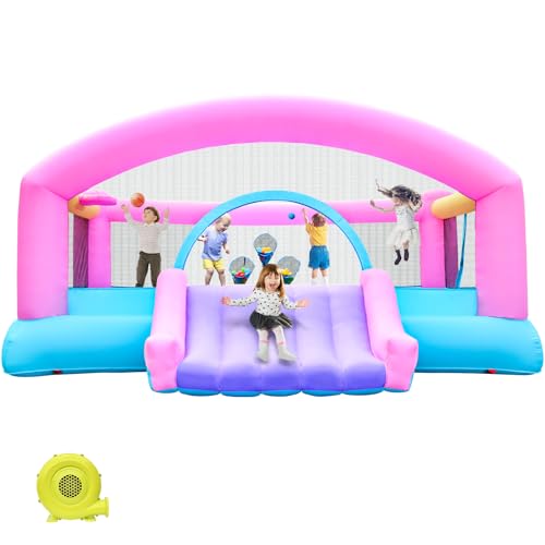 DIYJOTOFUN Aufblasbare Hüpfburg mit Basketballkorb, Wurfspielen, Verstärktes Polyester, Gebläse und Reparaturset für Kinder 3-10 Jahre DIYJOTOFUN Aufblasbare Hüpfburg mit Basketballkorb, Wurfspielen, Verstärktes Polyester, Gebläse und Reparaturset für Kinder 3-10 Jahre von DIYJOTOFUN