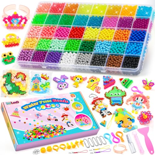 DIYLAND Wasserperlen Nachfüll Starterset, 5200 5mm Magische Sprühperlen in 40 Farben mit Geschenkbox für Kinder 6 7 8 9 10 Jahre Puzzle Pädagogische Kunst und Kunsthandwerk DIY Spielzeug von DIYLAND