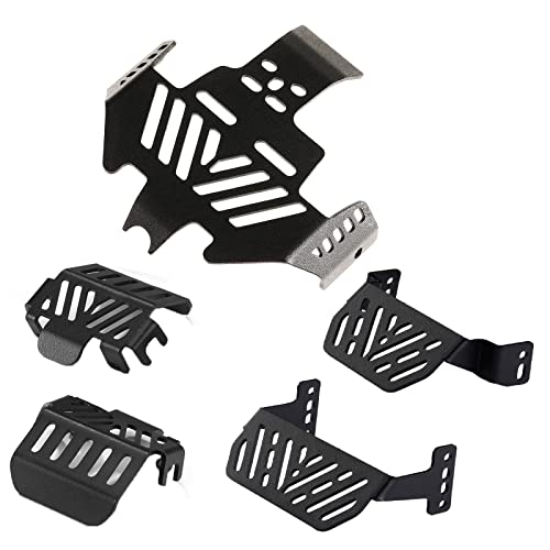 1/10 RC Chassis Armor Set für TRX-4 Sportwagen, Edelstahl Skid Plate für TRAXXAS TRX4 Sport Body (Pulverspray), Link Shock Achsenschutz für Bronco K5 Blazer Defender (alle 5 Stück Protektoren) von DJCRAWLER
