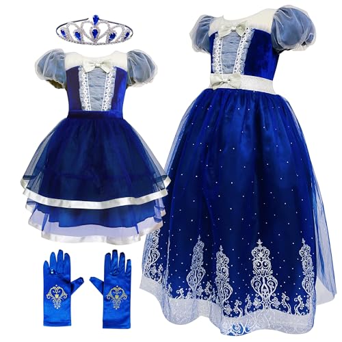 Blaues Prinzessinnenkleid für Mädchen, mit Zubehör, Prinzessinnen-Kostüm, 4–8 Jahre, Geburtstagsparty, Halloween, Blau, 4–5 Jahre Blaues Prinzessinnenkleid für Mädchen, mit Zubehör, Prinzessinnen-Kostüm, 4–8 Jahre, Geburtstagsparty, Halloween, Blau, 4–5 Jahre von DJDLPARTY