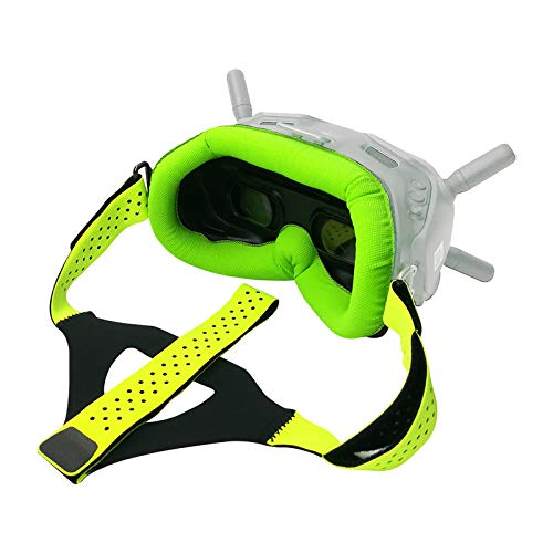 DJFEI Kopfgurt und Faceplate Eye Pad für DJI FPV Combo Goggles V2, Verstellbarer ergonomischer Kopfgurt, Bequem, Waschbar (Grün) von DJFEI Zubehör für DJI Drone