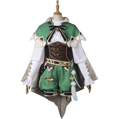 DJFOG Genshin Impact Venti Cosplay Kostüm Venti Cosplay Outfits Genshin Impact Cosplay Erwachsene Cosplay Kostüm für Halloween,Grün,S von DJFOG