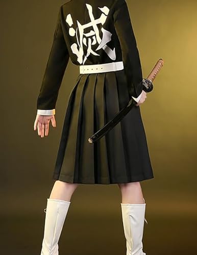 Demon-Slayer Costume Suits for Girls,Tsuyuri Kanao Cosplay Dress Outfits Robe,Kimetsu-No-Yaiba Tsuyuri Kanao Uniform Kimono Clothes,Weiß,XXL von DJFOG