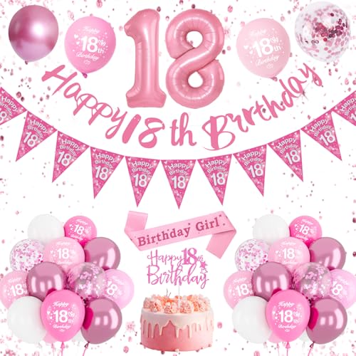 18 Geburtstag Deko, Luftballon 18. Geburtstag Rosa, 18 Geburtstag Mädchen Rosa, Geburtstag Mädchen 18 Jahre, Ballon 18 Deko zum Geburtstag, Happy Birthday Banner 18 Jahre Geburtstag Party Dekoration 18 Geburtstag Deko, Luftballon 18. Geburtstag Rosa, 18 Geburtstag Mädchen Rosa, Geburtstag Mädchen 18 Jahre, Ballon 18 Deko zum Geburtstag, Happy Birthday Banner 18 Jahre Geburtstag Party Dekoration von DJLLA