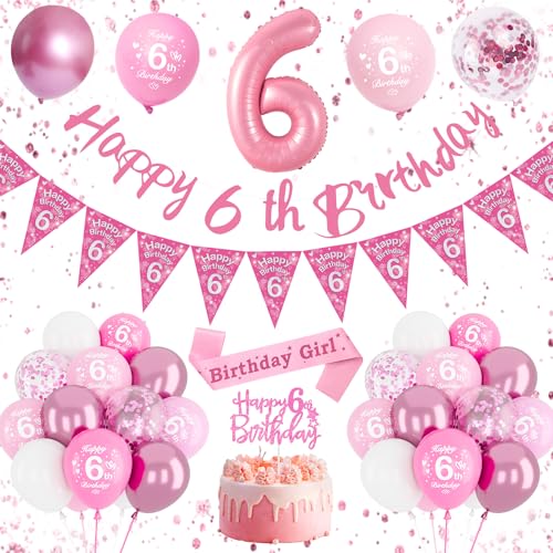 6 Geburtstag Mädchen, Luftballon 6 Geburtstag Rosa, Geburtstags Deko Mädchen 6 Jahre, 6 Geburtstag Mädchen Rosa, Geburtstags Deko Happy 6th Birthday Banner, Geburtstag Party Deko für Mädchen 6 Geburtstag Mädchen, Luftballon 6 Geburtstag Rosa, Geburtstags Deko Mädchen 6 Jahre, 6 Geburtstag Mädchen Rosa, Geburtstags Deko Happy 6th Birthday Banner, Geburtstag Party Deko für Mädchen von DJLLA