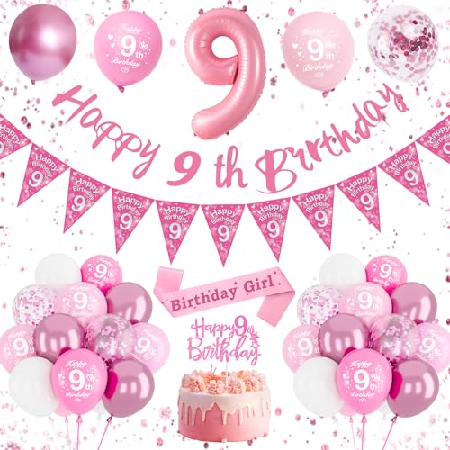 9 Geburtstag Mädchen, Luftballon 9 Geburtstag Rosa, Ballon 9 Deko zum Geburtstag, Geburtstagsdeko Mädchen 9 Jahre, Folienballon Zahl 9 Rose, Happy Birthday Girlande Kindergeburtstag Deko 9 Geburtstag Mädchen, Luftballon 9 Geburtstag Rosa, Ballon 9 Deko zum Geburtstag, Geburtstagsdeko Mädchen 9 Jahre, Folienballon Zahl 9 Rose, Happy Birthday Girlande Kindergeburtstag Deko von DJLLA