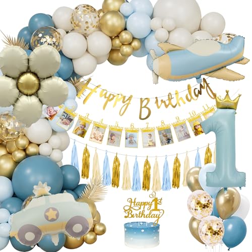 Geburtstagsdeko 1 Jahr Junge Blau, Luftballons 1. Geburtstag, Deko 1. Geburtstag Junge Blau Gold Luftballons, Erster Geburtstag Ballons mit Happy Birthday Banner Torte Deko für Kindergeburtstag Deko Geburtstagsdeko 1 Jahr Junge Blau, Luftballons 1. Geburtstag, Deko 1. Geburtstag Junge Blau Gold Luftballons, Erster Geburtstag Ballons mit Happy Birthday Banner Torte Deko für Kindergeburtstag Deko von DJLLA