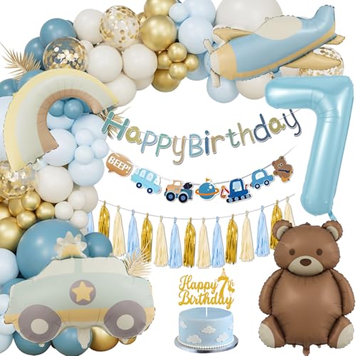 Geburtstagsdeko 7 Jahre Jungen, Bären Deko Kindergeburtstag 7 Jahre, Luftballon Geburtstag Deko 7. Blau Gold, Happy Birthday Girlande Banner Tortendeko 7 Folienballon Geburtstag Party Dekoration Junge Geburtstagsdeko 7 Jahre Jungen, Bären Deko Kindergeburtstag 7 Jahre, Luftballon Geburtstag Deko 7. Blau Gold, Happy Birthday Girlande Banner Tortendeko 7 Folienballon Geburtstag Party Dekoration Junge von DJLLA