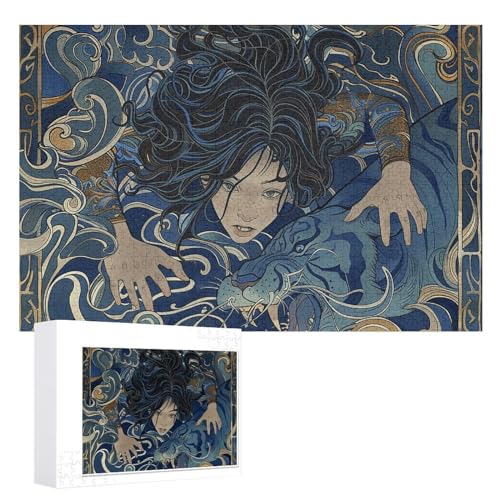1000 Puzzleteile, personalisierbar, für erwachsene Frauen und blauer Tiger, personalisierte Fotopuzzle, klassisches Holzpuzzle für Hochzeit, Geburtstag, Valentinstag 1000 Puzzleteile, personalisierbar, für erwachsene Frauen und blauer Tiger, personalisierte Fotopuzzle, klassisches Holzpuzzle für Hochzeit, Geburtstag, Valentinstag von DJUETRUI