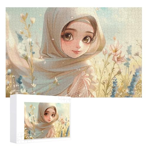 1000 Puzzleteile, personalisierbare Puzzleteile für Erwachsene, Cartoon, muslimisches Mädchen, personalisierte Fotopuzzle, Holzpuzzle, klassisches Puzzle für 1000 Puzzleteile, personalisierbare Puzzleteile für Erwachsene, Cartoon, muslimisches Mädchen, personalisierte Fotopuzzle, Holzpuzzle, klassisches Puzzle für von DJUETRUI