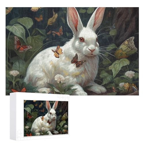 1000 Puzzleteile, personalisierbare Puzzleteile für Erwachsene, Kaninchen und Schmetterling, personalisierte Fotopuzzle, Holzpuzzle, klassisches Puzzle 1000 Puzzleteile, personalisierbare Puzzleteile für Erwachsene, Kaninchen und Schmetterling, personalisierte Fotopuzzle, Holzpuzzle, klassisches Puzzle von DJUETRUI