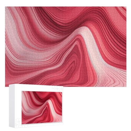 1000 Puzzleteile, personalisierbare Puzzleteile für Erwachsene, weiße gewellte Streifen, personalisierte Fotopuzzle, Holzpuzzle, Puzzle von DJUETRUI
