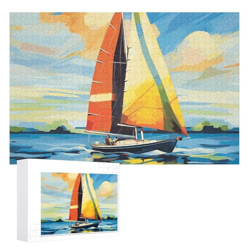 1000 Puzzleteile, personalisierte Puzzles für Erwachsene, buntes Segelboot-Puzzle, personalisierte Fotopuzzle, Holzpuzzle, klassisches Puzzle für 1000 Puzzleteile, personalisierte Puzzles für Erwachsene, buntes Segelboot-Puzzle, personalisierte Fotopuzzle, Holzpuzzle, klassisches Puzzle für von DJUETRUI