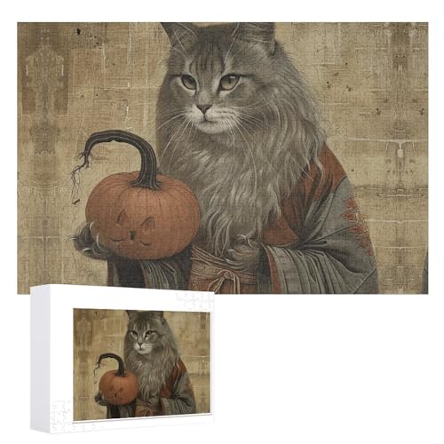 1000 Puzzleteile, personalisierte Puzzles für Erwachsene, langhaarige Katzenpuzzle, personalisierte Fotopuzzle, klassisches Holzpuzzle für Hochzeit, Geburtstag von DJUETRUI
