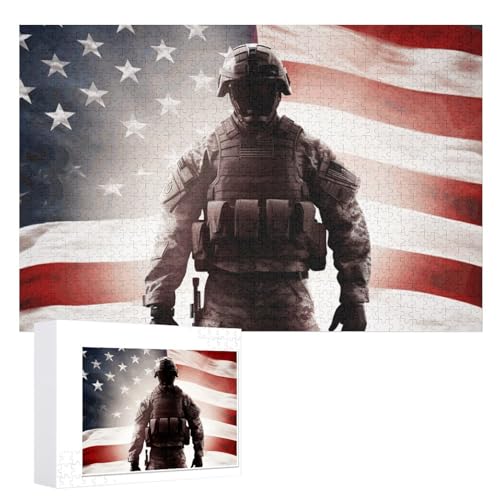 1000 Puzzleteile, personalisierte Puzzleteile für Erwachsene, amerikanischer Soldat Bildpuzzle, personalisierte Fotopuzzle, klassisches Holzpuzzle für 1000 Puzzleteile, personalisierte Puzzleteile für Erwachsene, amerikanischer Soldat Bildpuzzle, personalisierte Fotopuzzle, klassisches Holzpuzzle für von DJUETRUI