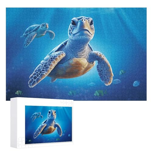 1000 Puzzleteile, personalisierte Puzzleteile für Erwachsene, blaue Wasserschildkröte, personalisierte Fotopuzzle, Holzpuzzle, klassisches Puzzle für Familie, Hochzeit 1000 Puzzleteile, personalisierte Puzzleteile für Erwachsene, blaue Wasserschildkröte, personalisierte Fotopuzzle, Holzpuzzle, klassisches Puzzle für Familie, Hochzeit von DJUETRUI