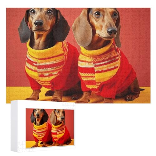 1000 Puzzleteile, personalisierte Puzzleteile für Erwachsene, niedliche Dackel Bildpuzzle, personalisierte Fotopuzzle, klassisches Holzpuzzle für 1000 Puzzleteile, personalisierte Puzzleteile für Erwachsene, niedliche Dackel Bildpuzzle, personalisierte Fotopuzzle, klassisches Holzpuzzle für von DJUETRUI