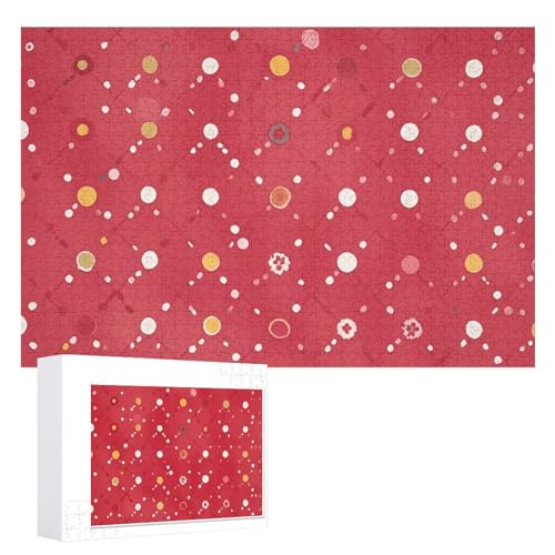 1000 Puzzleteile, personalisierte Puzzleteile für Erwachsene, rote Punkte, personalisierte Fotopuzzle, klassisches Holzpuzzle für Hochzeit, Geburtstag 1000 Puzzleteile, personalisierte Puzzleteile für Erwachsene, rote Punkte, personalisierte Fotopuzzle, klassisches Holzpuzzle für Hochzeit, Geburtstag von DJUETRUI