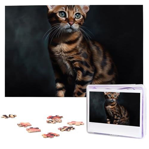 1000 Stück Puzzle für Erwachsene, personalisiertes Bengalkatzen-Puzzle, personalisierte Fotopuzzle, klassisches Holzpuzzle für Hochzeit, Geburtstag, Geschenk 1000 Stück Puzzle für Erwachsene, personalisiertes Bengalkatzen-Puzzle, personalisierte Fotopuzzle, klassisches Holzpuzzle für Hochzeit, Geburtstag, Geschenk von DJUETRUI