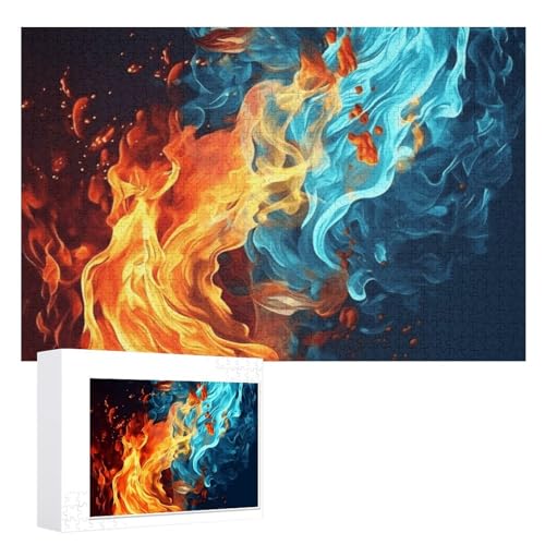 1000 Stück personalisierte Puzzles für Erwachsene, Feuer- und Wasser-Muster, personalisierte Fotopuzzle, klassisches Holzpuzzle für Hochzeit, Geburtstag, Tag 1000 Stück personalisierte Puzzles für Erwachsene, Feuer- und Wasser-Muster, personalisierte Fotopuzzle, klassisches Holzpuzzle für Hochzeit, Geburtstag, Tag von DJUETRUI