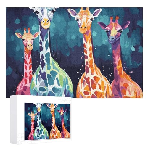 1000 Stück personalisierte Puzzles für Erwachsene, bunte Giraffen-Fans, Foto-Liebhaber, Holzpuzzle, klassisches Puzzle für Familie, Hochzeit 1000 Stück personalisierte Puzzles für Erwachsene, bunte Giraffen-Fans, Foto-Liebhaber, Holzpuzzle, klassisches Puzzle für Familie, Hochzeit von DJUETRUI