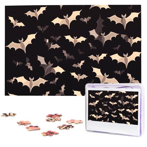 1000-teiliges Puzzle, personalisierbar, für Erwachsene, Halloween, fliegende Fledermäuse, Foto-Puzzle, Holzpuzzle, klassisches Puzzle für Geburtstagsgeschenke 1000-teiliges Puzzle, personalisierbar, für Erwachsene, Halloween, fliegende Fledermäuse, Foto-Puzzle, Holzpuzzle, klassisches Puzzle für Geburtstagsgeschenke von DJUETRUI