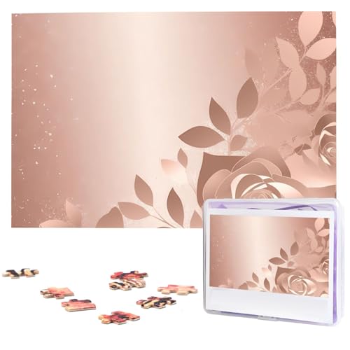 1000-teiliges Puzzle, personalisierbar, für Erwachsene, Rosegold Tapete, personalisierte Fotopuzzle, Holzpuzzle, klassisches Puzzle für Hochzeitsgeburtstagsgeschenke 1000-teiliges Puzzle, personalisierbar, für Erwachsene, Rosegold Tapete, personalisierte Fotopuzzle, Holzpuzzle, klassisches Puzzle für Hochzeitsgeburtstagsgeschenke von DJUETRUI