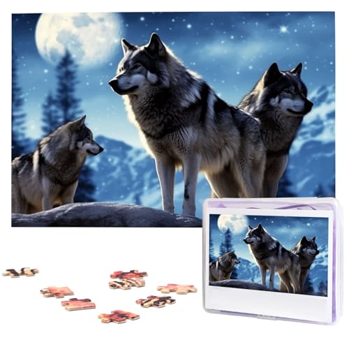 1000-teiliges Puzzle, personalisierbar, für Erwachsene, Wölfe, personalisierte Fotopuzzle, Holzpuzzle, klassisches Puzzle für Geburtstagsgeschenke und Familienhochzeiten 1000-teiliges Puzzle, personalisierbar, für Erwachsene, Wölfe, personalisierte Fotopuzzle, Holzpuzzle, klassisches Puzzle für Geburtstagsgeschenke und Familienhochzeiten von DJUETRUI