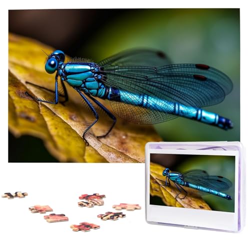 1000-teiliges Puzzle, personalisierbar, für Erwachsene, schönes blaues Libellen-Puzzle, personalisierte Fotopuzzle, klassisches Holzpuzzle für Hochzeitsgeburtstagsgeschenke 1000-teiliges Puzzle, personalisierbar, für Erwachsene, schönes blaues Libellen-Puzzle, personalisierte Fotopuzzle, klassisches Holzpuzzle für Hochzeitsgeburtstagsgeschenke von DJUETRUI